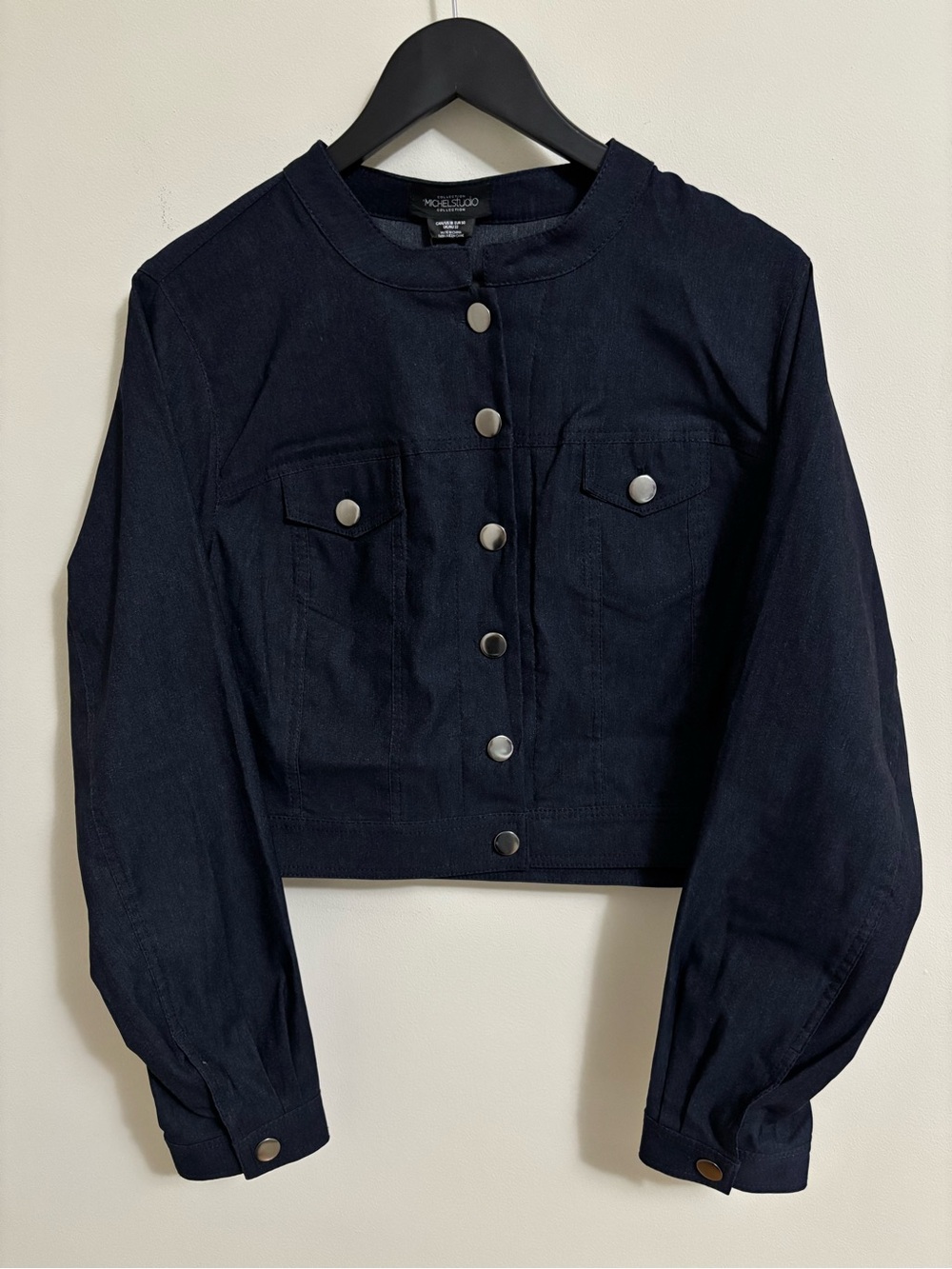 Plus size Cropped Button-Front Jacket